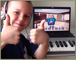 Learn-to-play piano software for children